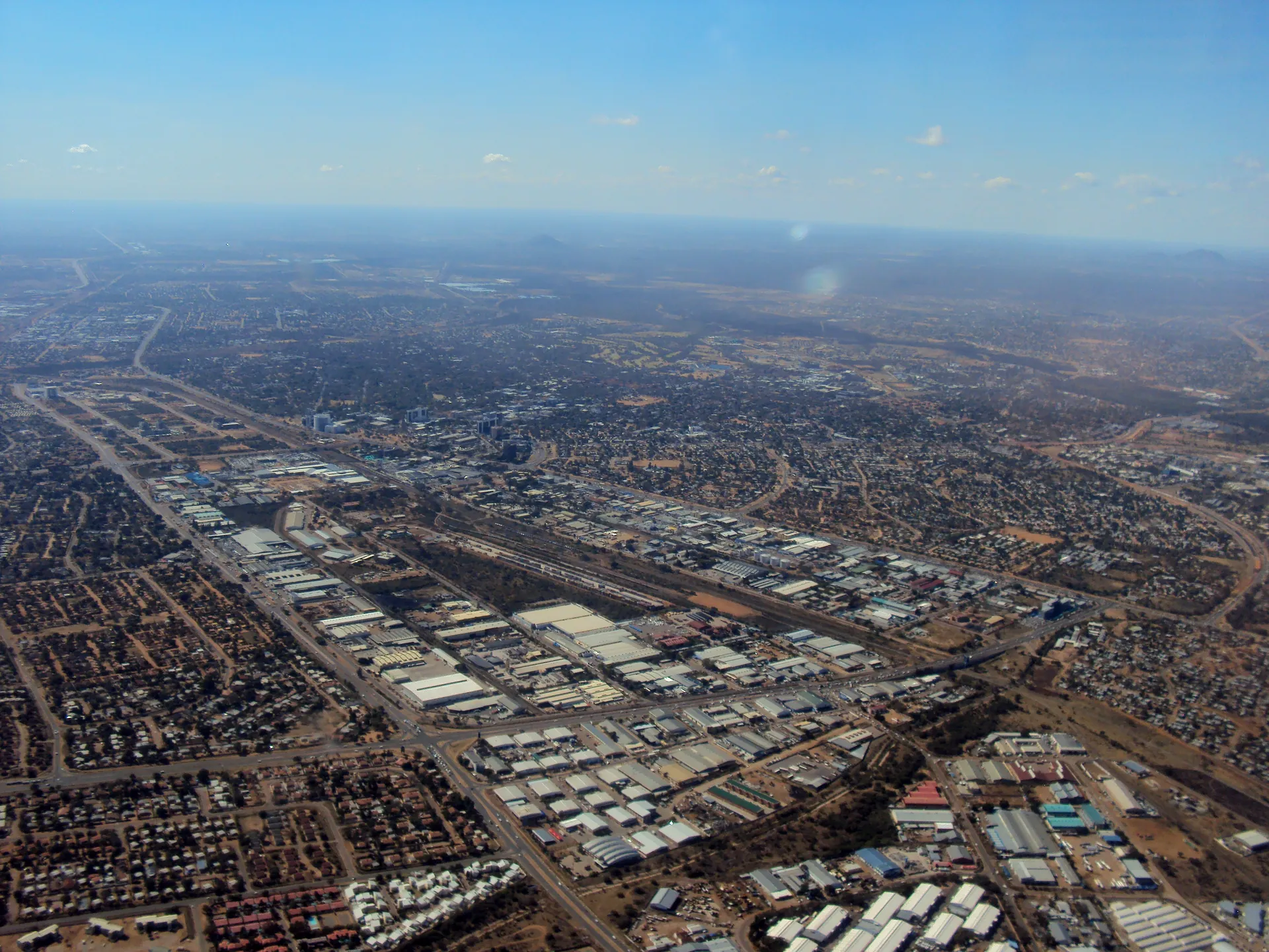 Gaborone, Botswana desde el aire